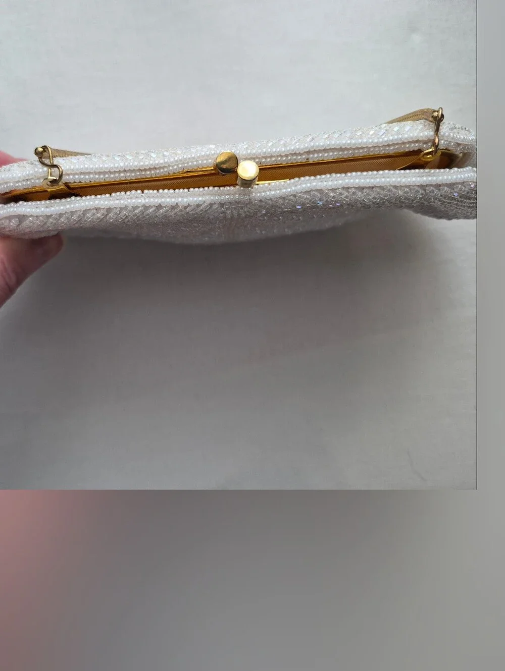 Vintage White Beaded Evening Bag